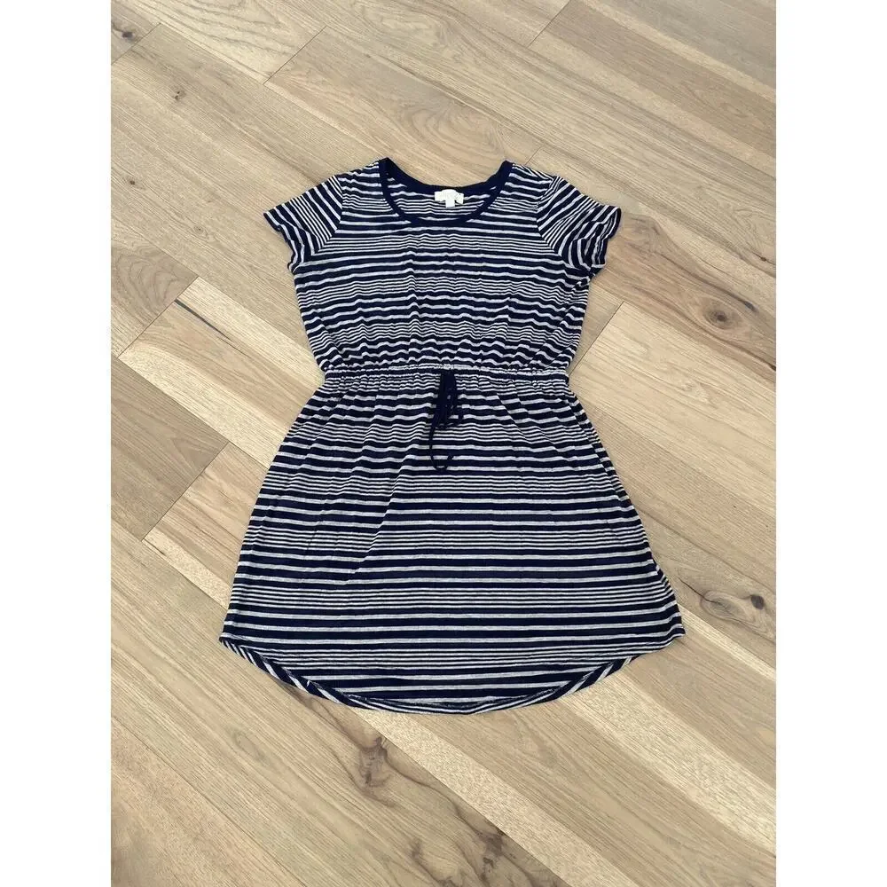 Olive and Oak Womens Navy and Gray Striped Cabana Crew Neck Knit Dress Size XL - Picture 4 of 10